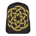 Gold Circle Celtic Knot Symbol Print Casual Backpack