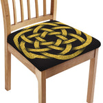 Gold Circle Celtic Knot Symbol Print Chair Cushion Cover