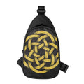 Gold Circle Celtic Knot Symbol Print Sling Bag