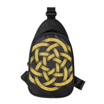 Gold Circle Celtic Knot Symbol Print Chest Bag