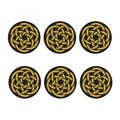 Gold Circle Celtic Knot Symbol Print Coaster Set