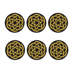 Gold Circle Celtic Knot Symbol Print Coaster Set