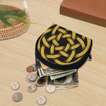 Gold Circle Celtic Knot Symbol Print Coin Purse