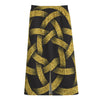 Gold Circle Celtic Knot Symbol Print Cotton Front Slit Maxi Skirt