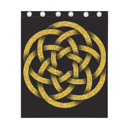 Gold Circle Celtic Knot Symbol Print Curtain