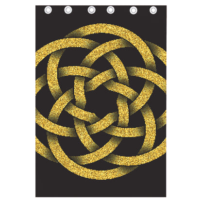 Gold Circle Celtic Knot Symbol Print Curtain