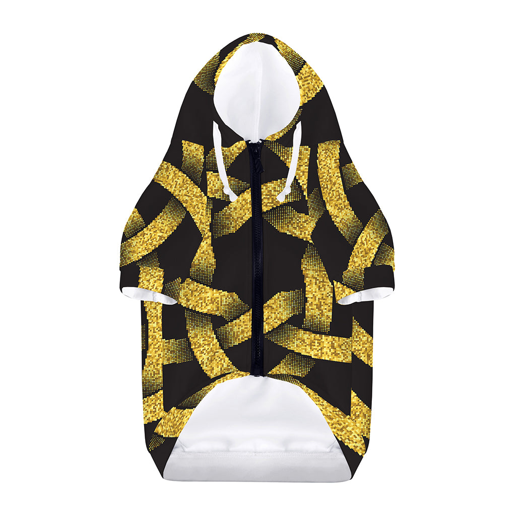Gold Circle Celtic Knot Symbol Print Dog Zip Up Hoodie