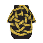Gold Circle Celtic Knot Symbol Print Dog Zip Up Hoodie