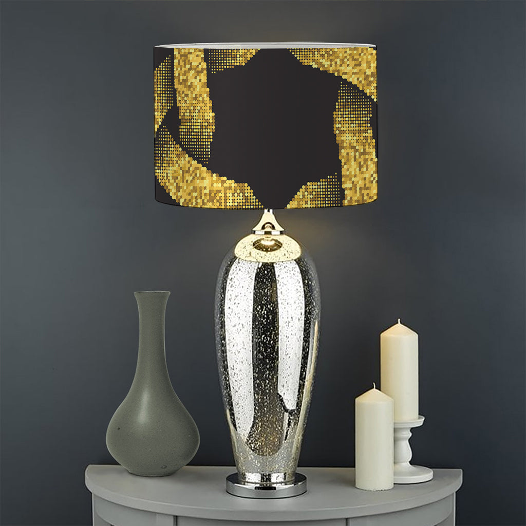Gold Circle Celtic Knot Symbol Print Drum Lamp Shade