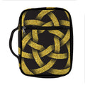 Gold Circle Celtic Knot Symbol Print Front Pocket Bible Bag