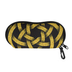 Gold Circle Celtic Knot Symbol Print Glasses Case