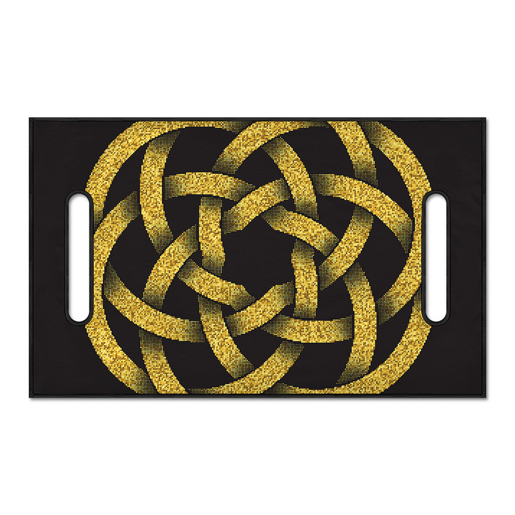 Gold Circle Celtic Knot Symbol Print Golf Cart Seat Cover