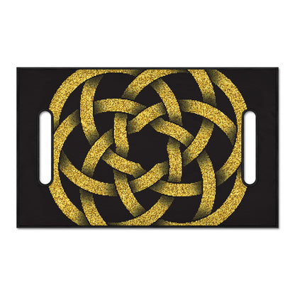 Gold Circle Celtic Knot Symbol Print Golf Cart Seat Cover