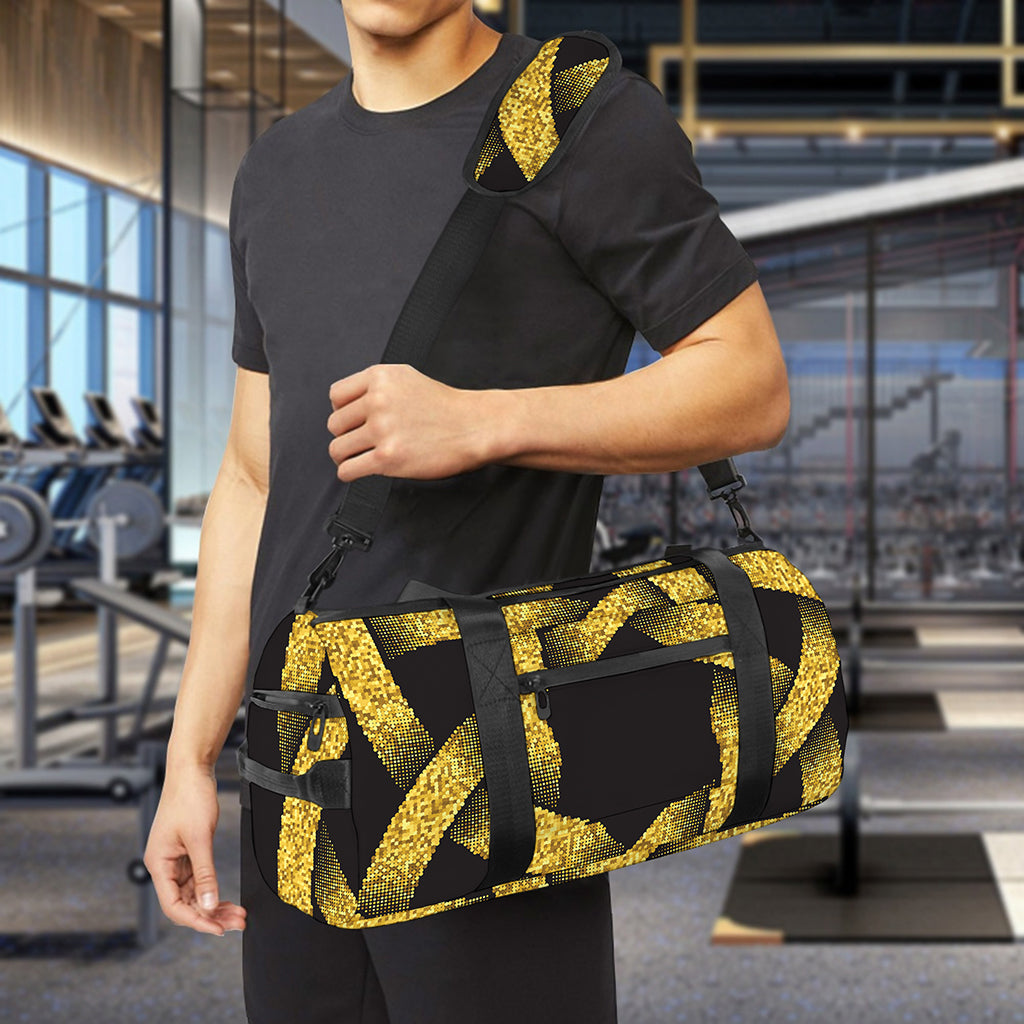 Gold Circle Celtic Knot Symbol Print Gym Bag