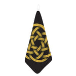 Gold Circle Celtic Knot Symbol Print Hand Towel