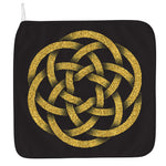Gold Circle Celtic Knot Symbol Print Hand Towel