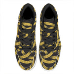 Gold Circle Celtic Knot Symbol Print High Top Leather Sneakers