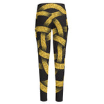 Gold Circle Celtic Knot Symbol Print High-Waisted Pocket Leggings