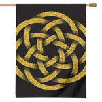 Gold Circle Celtic Knot Symbol Print House Flag