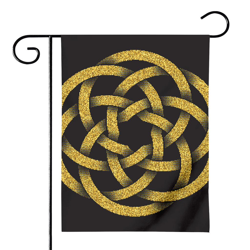 Gold Circle Celtic Knot Symbol Print House Flag