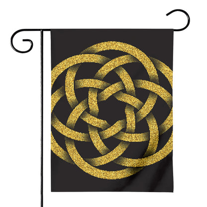 Gold Circle Celtic Knot Symbol Print House Flag