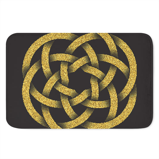 Gold Circle Celtic Knot Symbol Print Indoor Door Mat