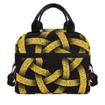 Gold Circle Celtic Knot Symbol Print Insulated Lunch Bag