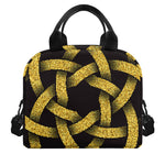 Gold Circle Celtic Knot Symbol Print Insulated Lunch Bag