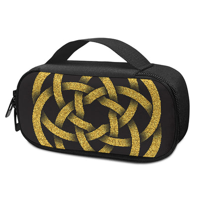 Gold Circle Celtic Knot Symbol Print Insulin Cooler Travel Case
