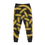 Gold Circle Celtic Knot Symbol Print Jogger Pants