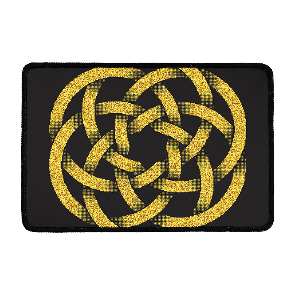Gold Circle Celtic Knot Symbol Print Kitchen Mat