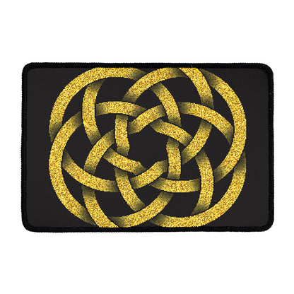 Gold Circle Celtic Knot Symbol Print Kitchen Mat