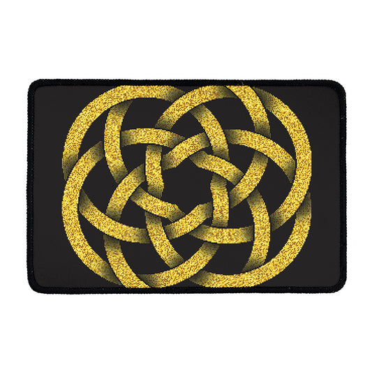 Gold Circle Celtic Knot Symbol Print Kitchen Mat
