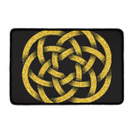 Gold Circle Celtic Knot Symbol Print Kitchen Mat