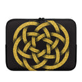 Gold Circle Celtic Knot Symbol Print Laptop Sleeve