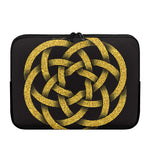 Gold Circle Celtic Knot Symbol Print Laptop Sleeve