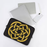 Gold Circle Celtic Knot Symbol Print Laptop Sleeve