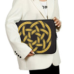 Gold Circle Celtic Knot Symbol Print Laptop Sleeve