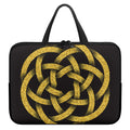 Gold Circle Celtic Knot Symbol Print Laptop Sleeve With Handle
