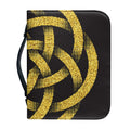 Gold Circle Celtic Knot Symbol Print Leather Bible Cover