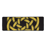 Gold Circle Celtic Knot Symbol Print Long Kitchen Mat
