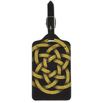 Gold Circle Celtic Knot Symbol Print Luggage Tag
