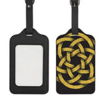 Gold Circle Celtic Knot Symbol Print Luggage Tag
