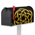 Gold Circle Celtic Knot Symbol Print Mailbox Cover
