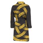 Gold Circle Celtic Knot Symbol Print Men's Bathrobe