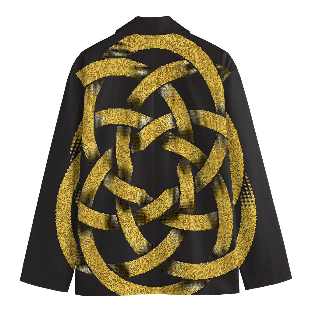 Gold Circle Celtic Knot Symbol Print Men's Blazer