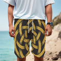 Gold Circle Celtic Knot Symbol Print Men's Cargo Shorts