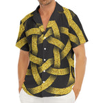 Gold Circle Celtic Knot Symbol Print Men's Deep V-Neck Shirt