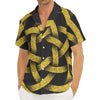 Gold Circle Celtic Knot Symbol Print Men's Deep V-Neck Shirt