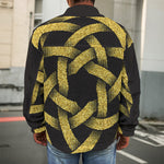 Gold Circle Celtic Knot Symbol Print Men's Shirt Jacket